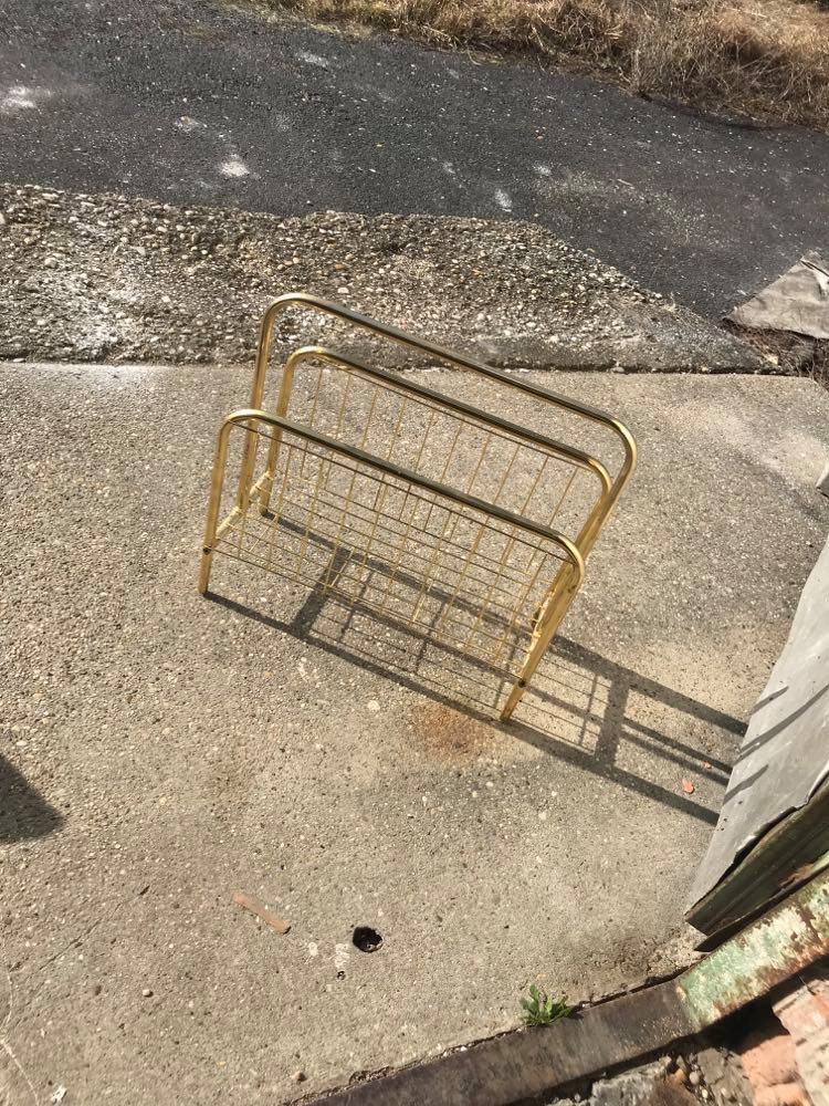 Mid-century brass magazine rack