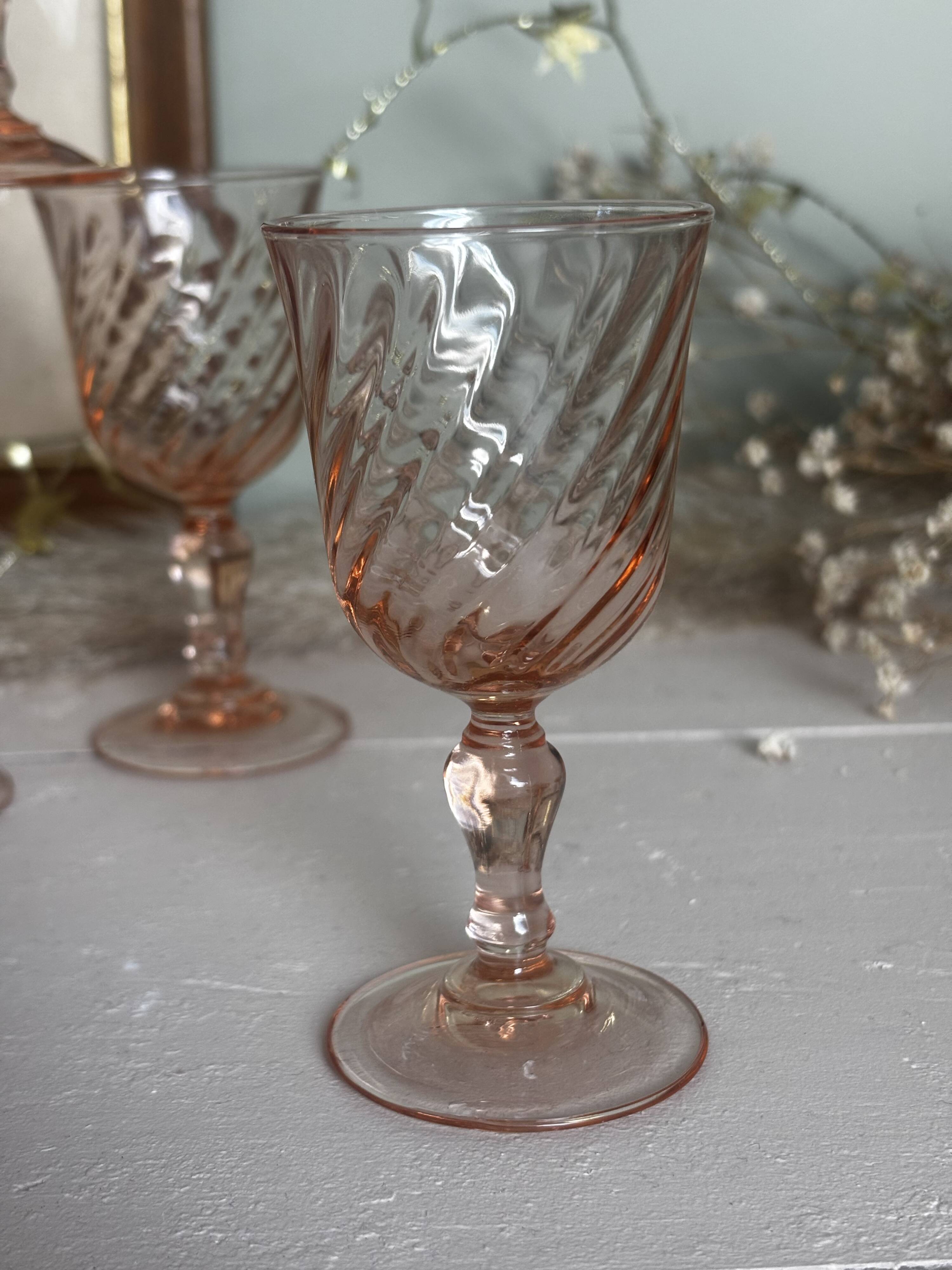Lot de 8 verres à liqueur vintage Rosaline