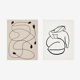Pair of prints, abstract wall art set of two, 50x70cm