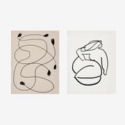 Paire d’estampes, ensemble d’art mural abstrait de deux, 50x70cm