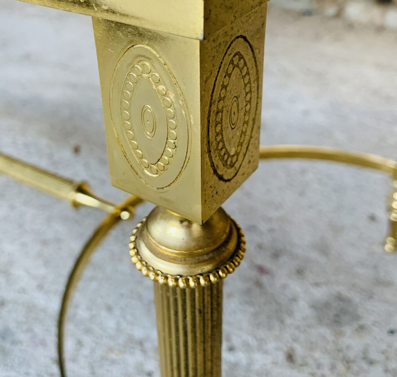 Mid-century coffee table in green marble and brass, 1960s