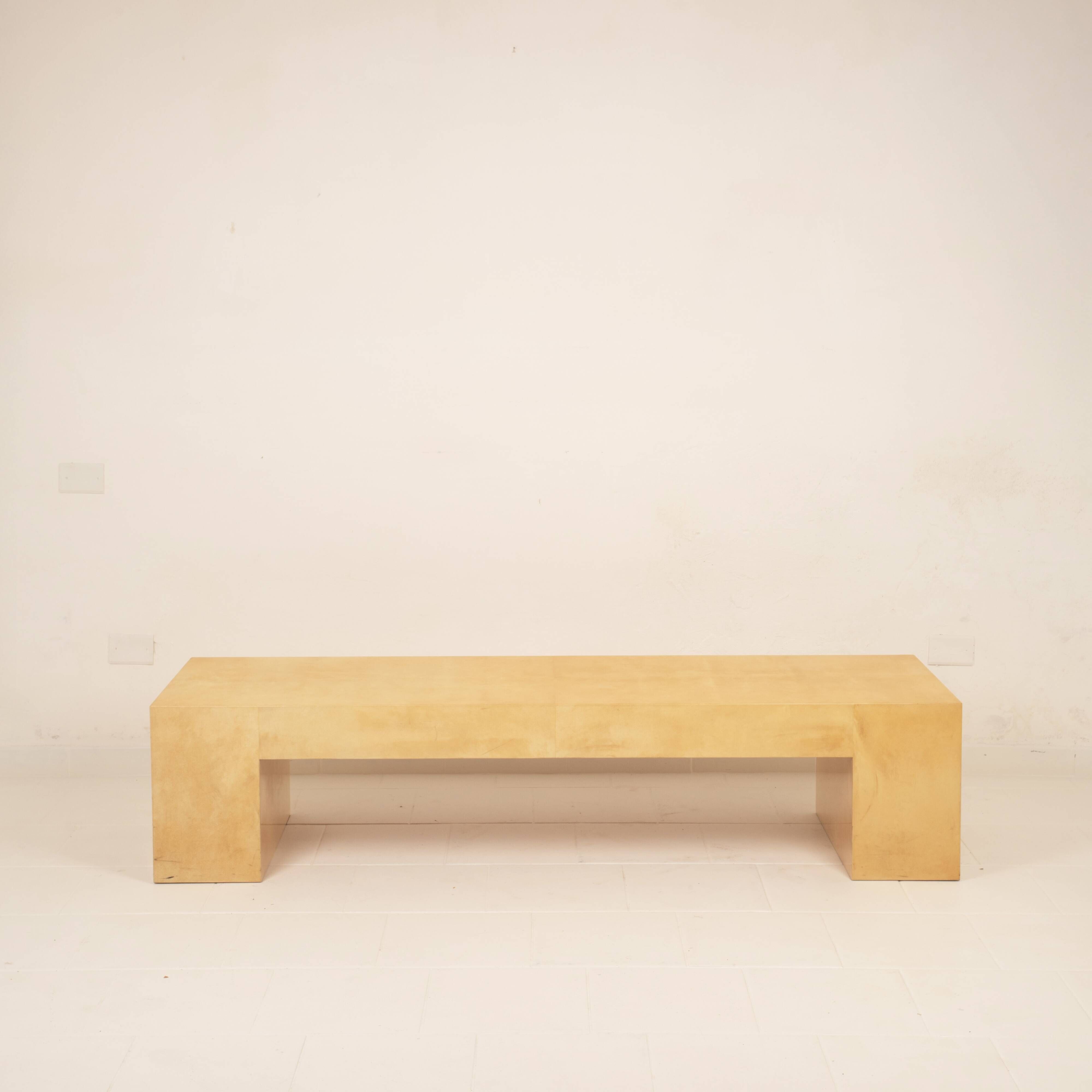 Giorgio Tura Mid-Century Parchment Custom Made Coffee Table for Tura Milano 1970