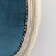 Vintage Louis XVI style chair in petrol blue velvet and patinated wood