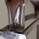 Silver asparagus tongs with Minerva hallmark, 19th century