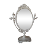 Linen patinated table pscyche mirror