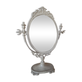 Miroir pscyché de table patiné lin