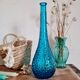 Italian Empoli vase in blue bubble glass