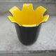 Saint-Clément black and yellow "petals" vase by b. létalle - 1950 vintage