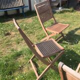 Four teak chairs