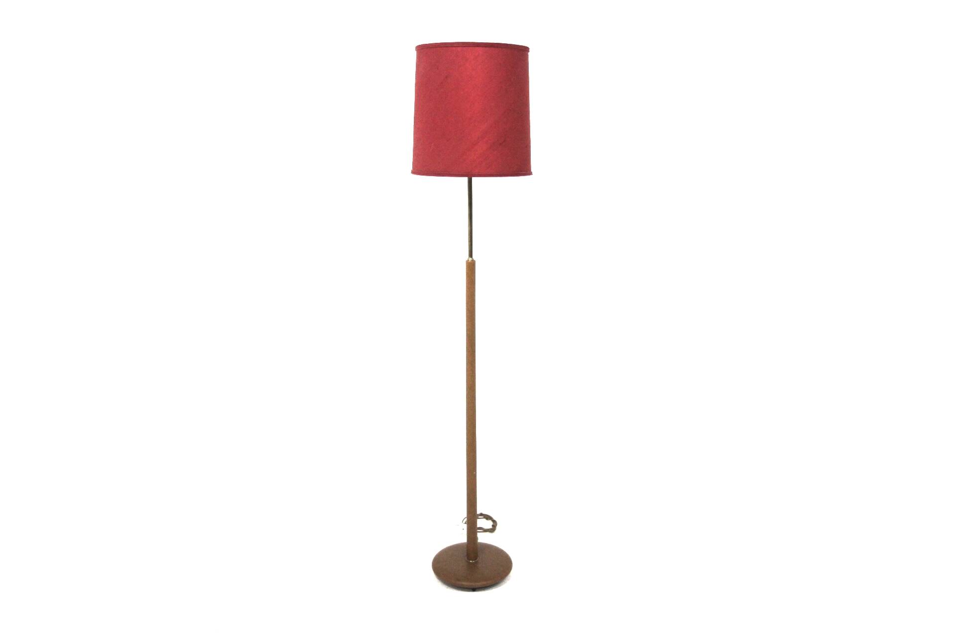 Scandinavian metal and vinyl floor lamp, Sweden, 1950s
