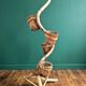 Vintage Cobra Snake Plant Stand in Bamboo and Rattan