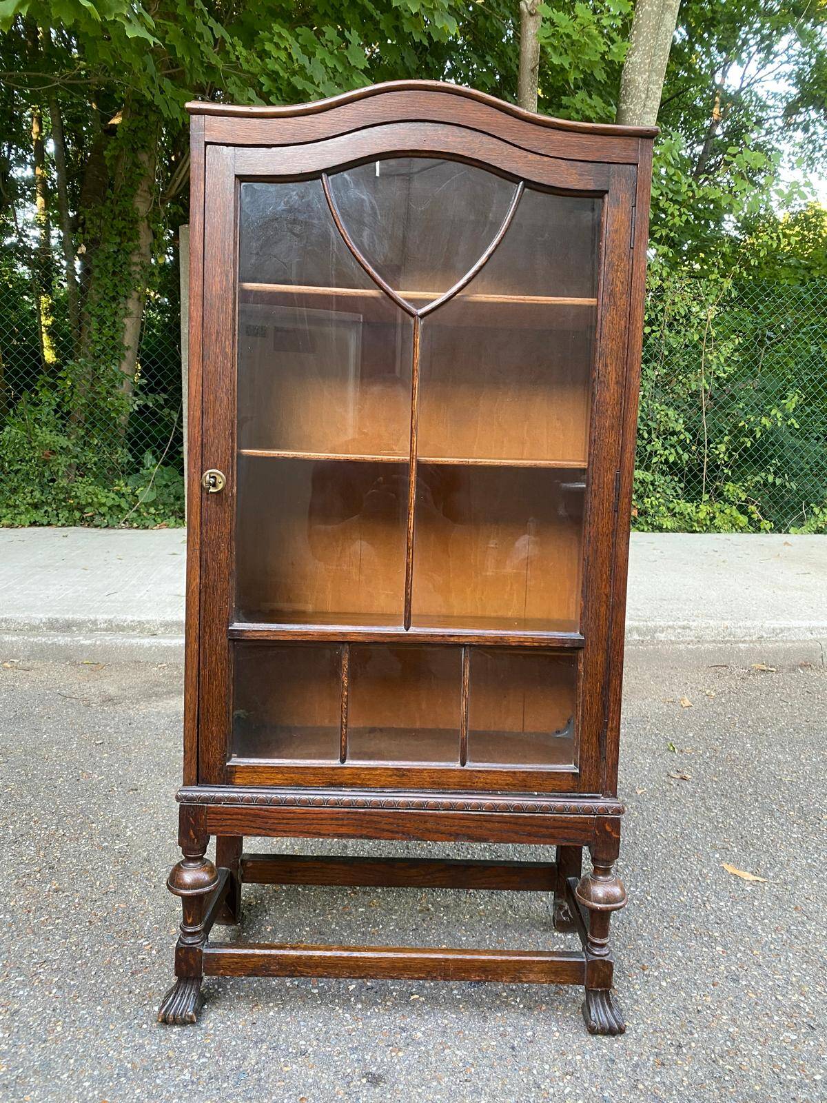 19th century English Regency solid wood display cabinet