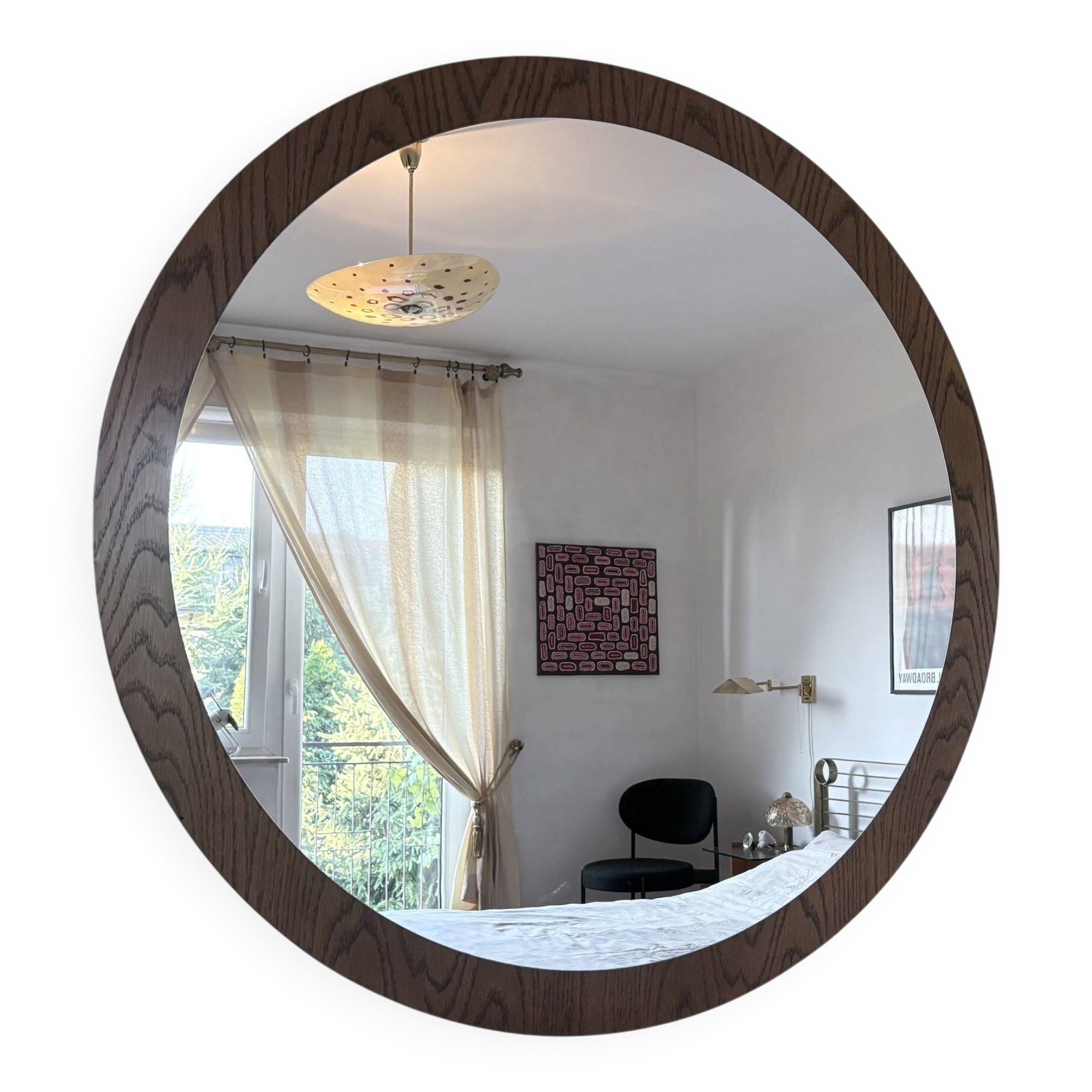 Miroir scandinave XL, 94 cm, années 1960