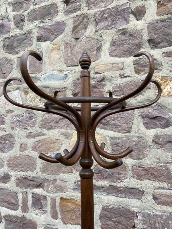 Porte-manteaux sur pied vintage perroquet 70s bois courbé french coat rack Perroquet bentwoo