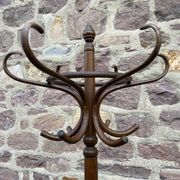 Vintage parrot standing coat rack 70s curved wood French coat rack Bentwoo parrot