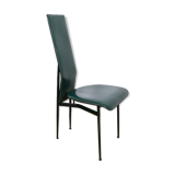 Chaise design italien Fasem S44 en cuir vert foncé