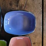 Set of 4 ceramic glazed multicoloured bowls/trinket dishes.