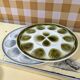 Barbotine style earthenware oyster dish