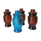 Set of 4 vintage jars 70s