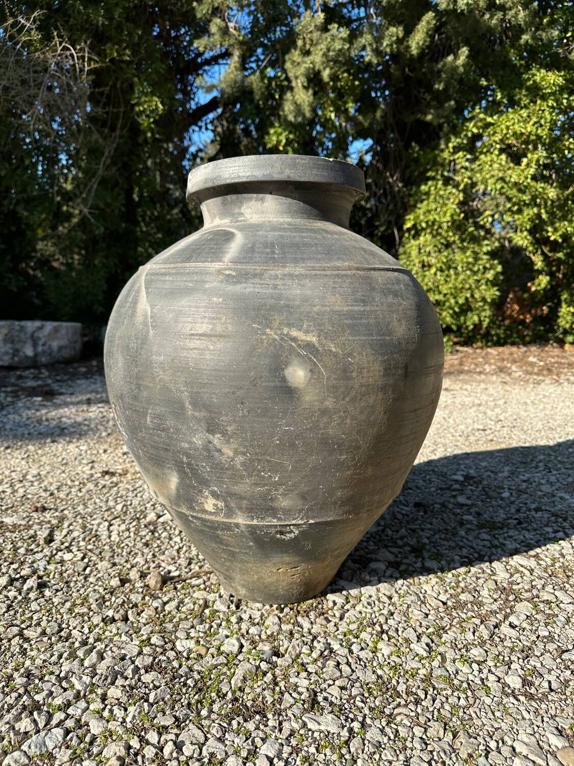 Ancient terracotta pottery jar from the 19th century