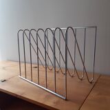 Magazine or vinyl holder - chrome steel design