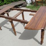 Table 6 feet with flap, opening on 2 extensions, Walnut