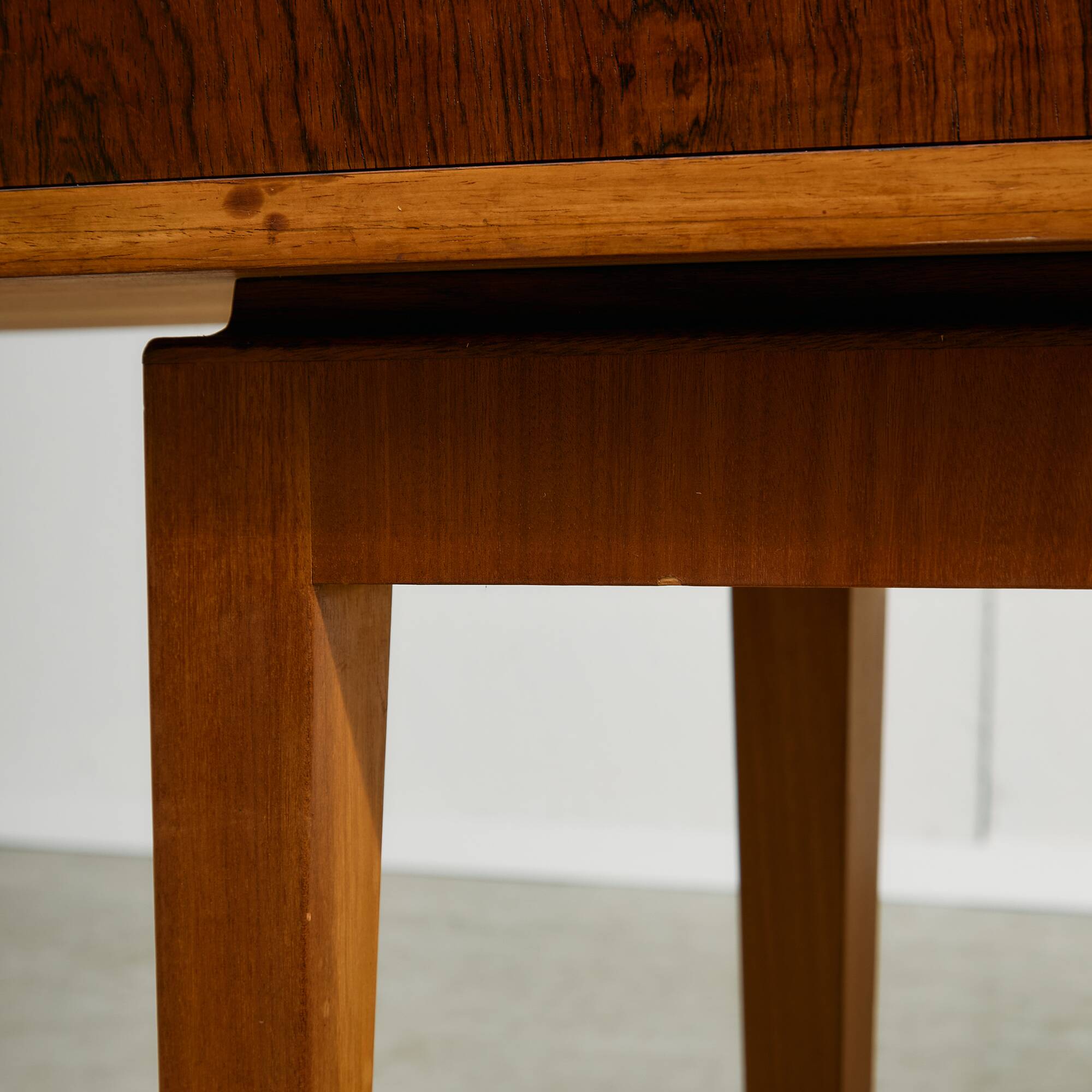 Rosewood and Teak Low Sideboard with Sliding Doors, 1960s