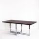 Table à manger vintage métal chromé et palissandre Espagne, années 70