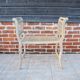 Antique Napoleon III piano bench in wood and cane.
