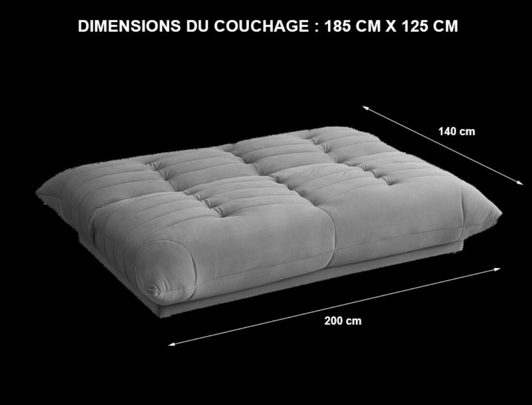 Canapé convertible noir style togo en daim