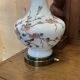 Napoleon III lamp in white opaline and painted with floral decoration - late 19th century