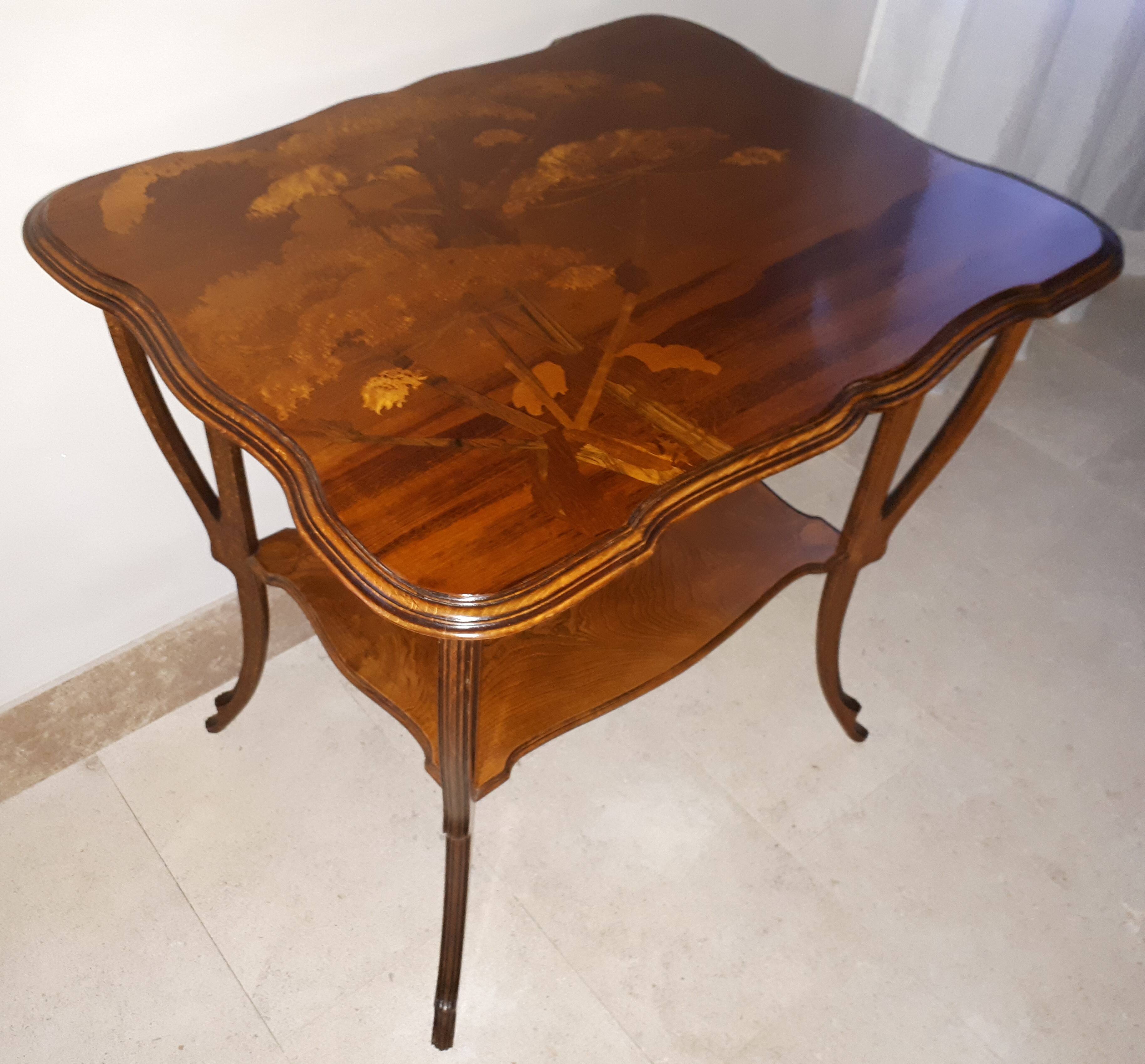 Table Art Nouveau Gallé à Décor De Berce