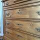 Antique Louis-Philippe commode in solid wood and white marble.