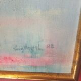Poppy oil painting with frame