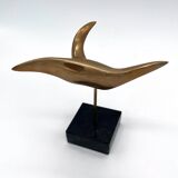 Gilded bronze bird sculpture - Alain Cantarel