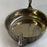 Art Deco silver-plated metal pocket emptier with swan decor