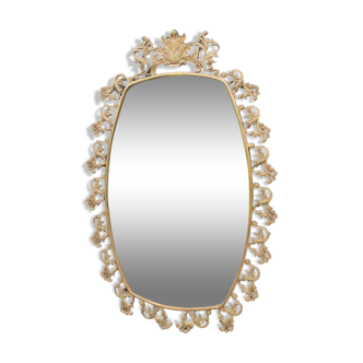 Miroir vintage oval années 1960