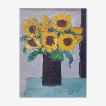 Nagao Usui painting: "Sunflowers"