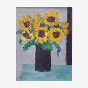 Peinture de Nagao Usui : "Les tournesols"