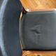 Vintage leather and wood chair pair