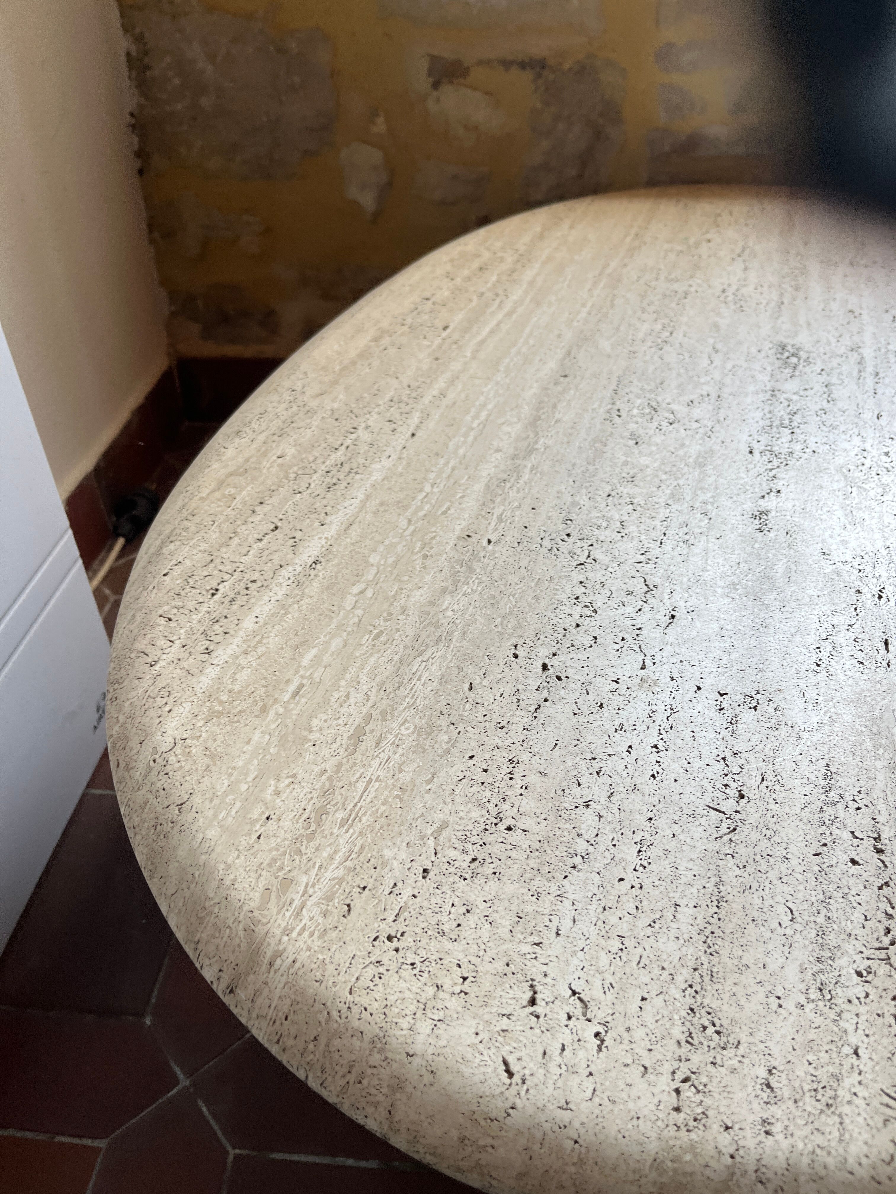 Travertine coffee table