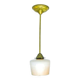 Mid-century pendant lamp in brass and glass, 1950s