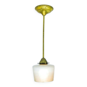 Mid-century pendant lamp in brass and glass, 1950s