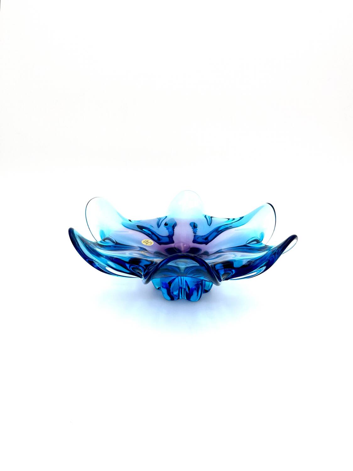 Coupe Centrepiece - Solid Bohemian Crystal - Amethyst Blue