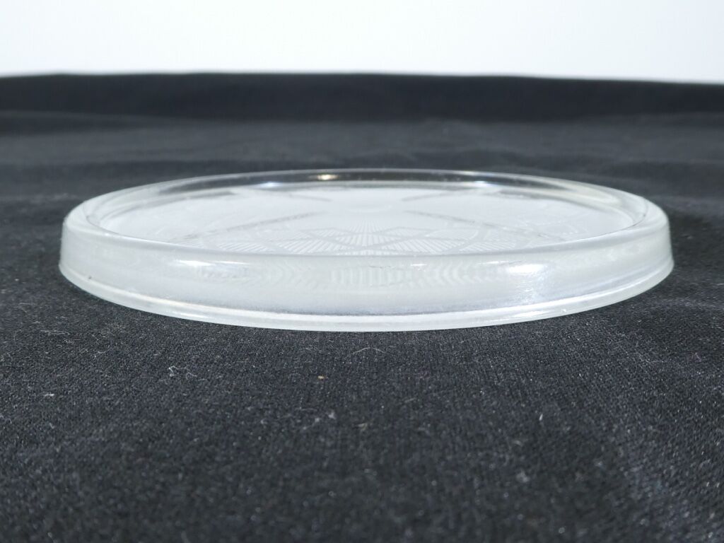 Pair of pressed moulded glass bottles mats
