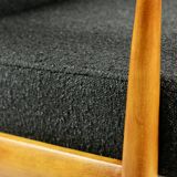 Fauteuil boucle noir design danois sur les oreillers, années 1970