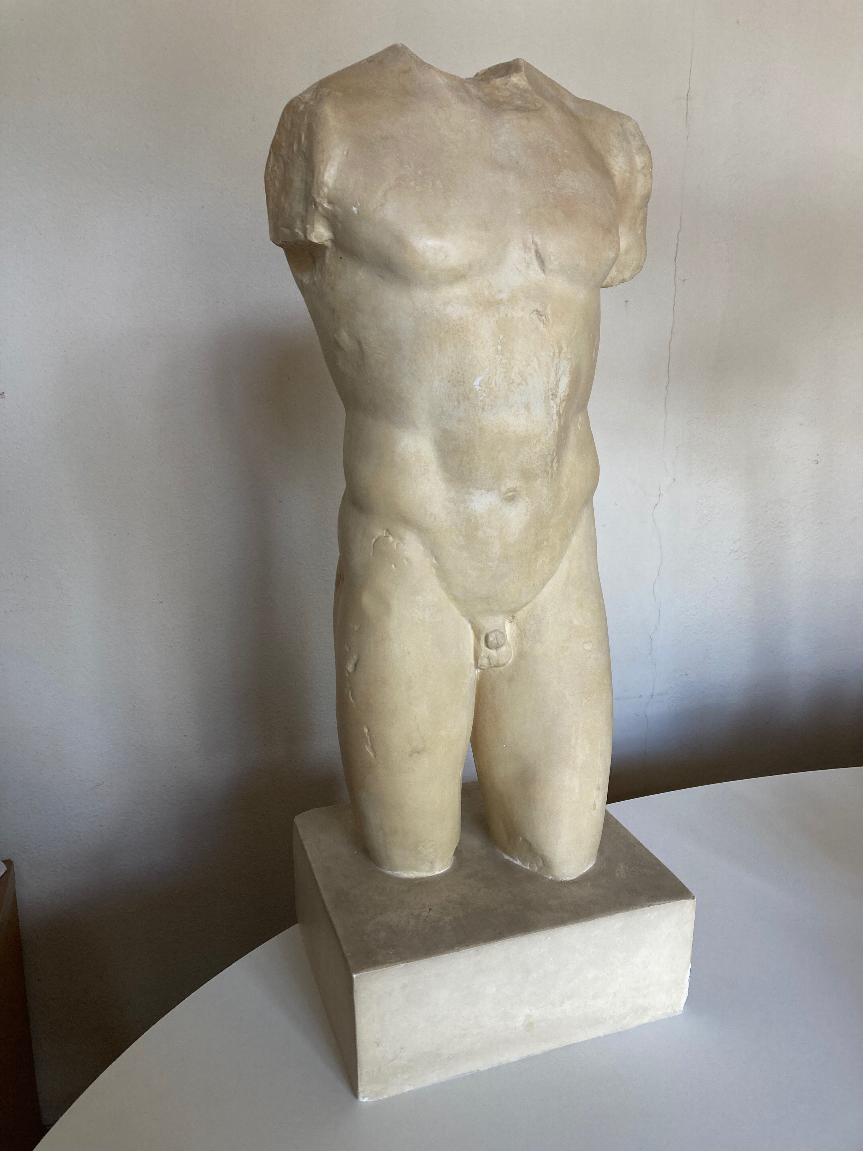 Buste d'Héraclès nu en plâtre XXXL Le Louvre