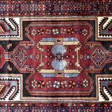 Vintage handwoven Zanjan Hamadan oriental rug, Middle East, 1960s.