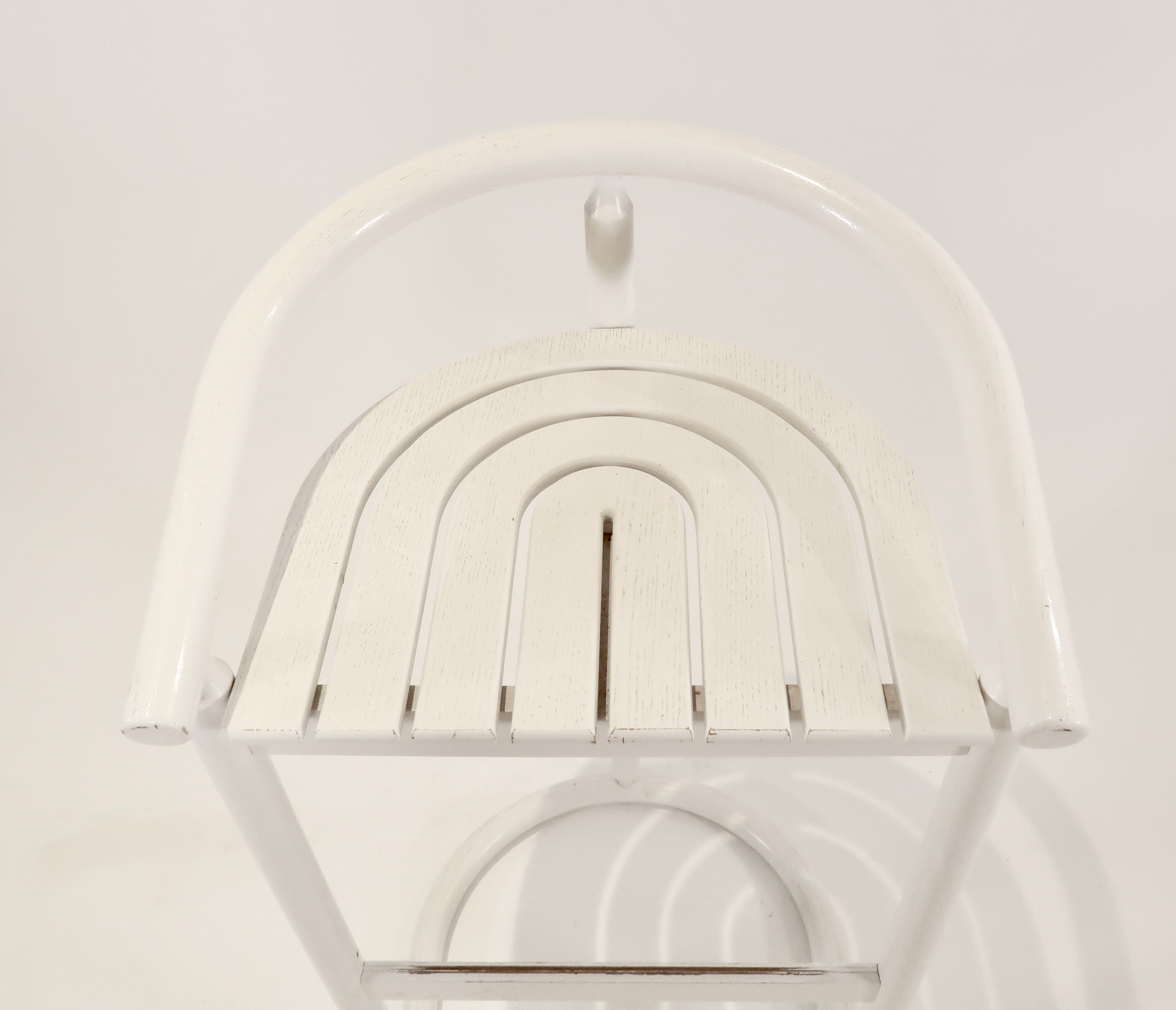Series of 3 wooden high stools, Italy 1970
