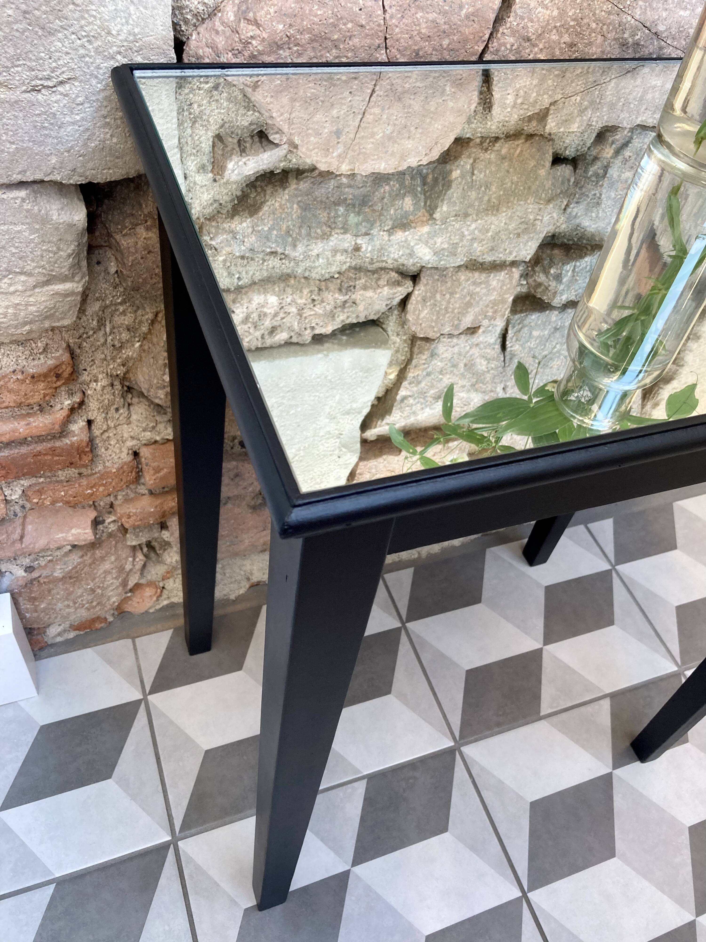 Table d’appoint plateau miroir